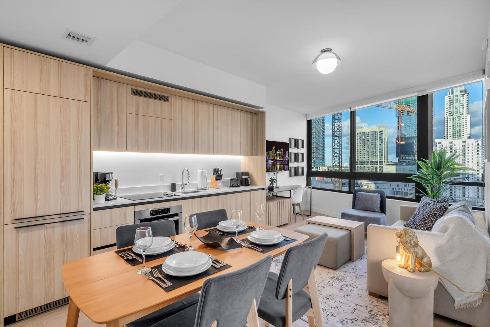 Downtown Miami condo with skyline views