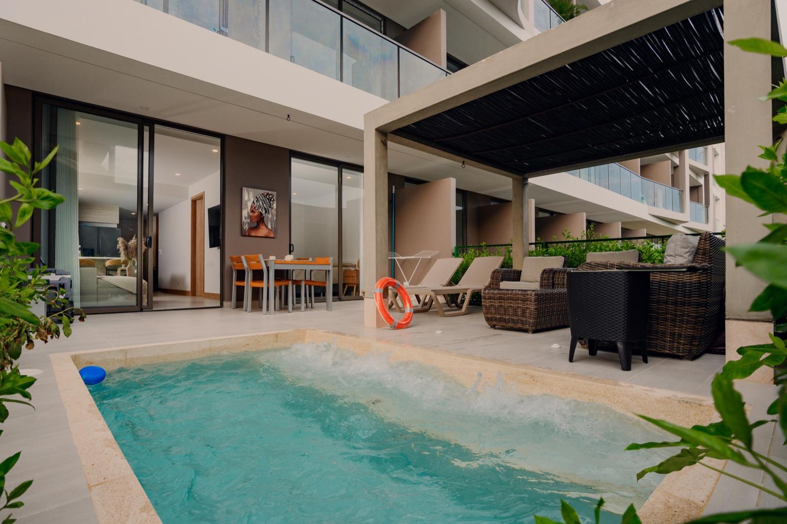 Terrace and plunge pool at a Host U home in Cartagena